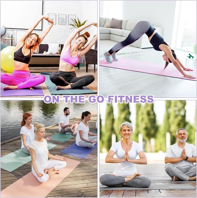 24 Pack 3 mm Thick Yoga Mat Bulk, Non Slip Exercise Workout Fitness Pad for Women Men, Gym Home Yoga Pilates, Easy to Clean, Sturdy PVC