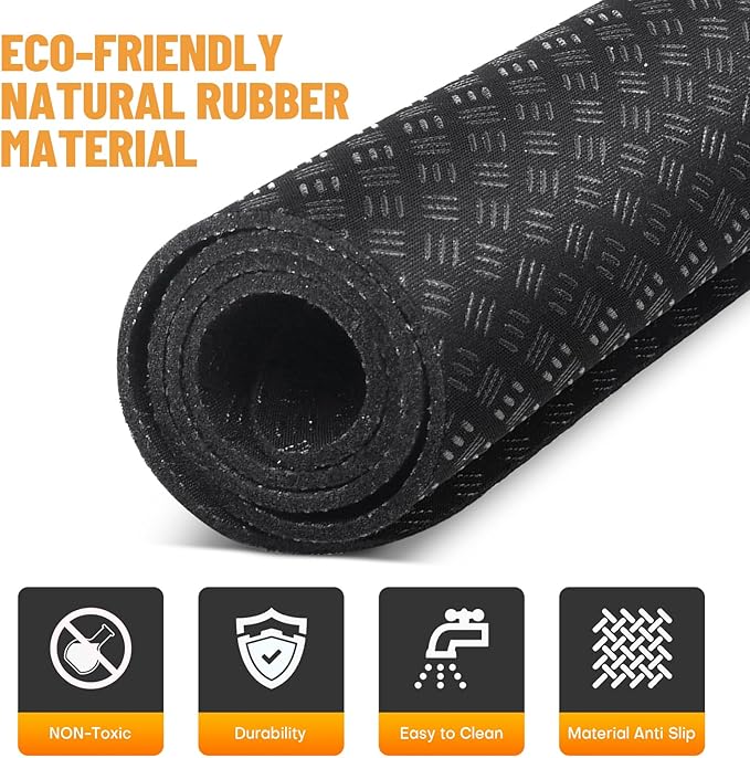 Under Desk Elliptical Mat - Non-Slip Exercise Equipment for Peloton Bike, Small Exercise Mat for Desk Workout Equipment