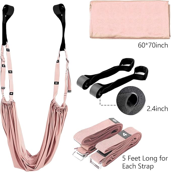 Leg Stretcher Strap - Yoga Stretching Strap,Yoga Door Swing,Backbend Training Rope with Door Anchor, Flexibility Trainer Stretching Equipment Assist Stretch Strap for Fitness Gymnastics Dance Aerial Ballet (purple)