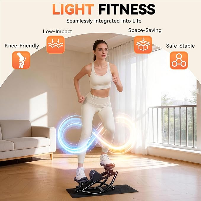 Gannyfer Rock Stepper with Digital Display, Side to Side Lateral Stepper Machine with Resistance Bands for Home Workout, Low-Impact Fitness Equipment for Legs, Glutes & Core