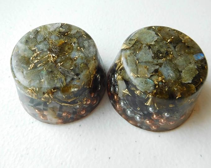 Labradorite Orgone Generator Energy Accumulator 528Hz/7.83Hz/Advance Harmonics Many Beautiful Ingredients and Colors! (Labradorite)