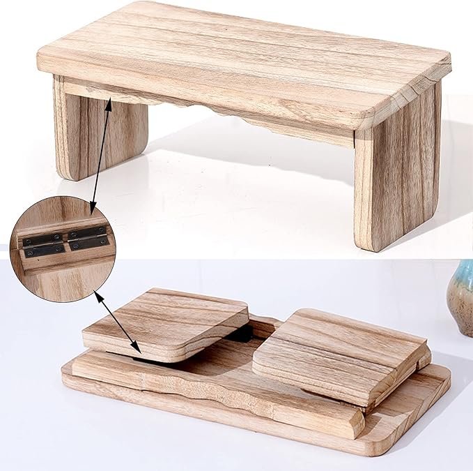 Kneeling Meditation Bench - 39.5 * 19.5 * 16Cm, Foldable Ergonomic Solid Wood Yoga Bench, Ergonomic Prayer Stool, Relieve Fatigue and Build Up Body