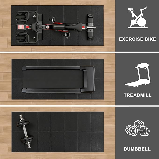 Walking Pad Mat for Carpet, Treadmill Mat for Hardwood Floor, 55"x23.6" Foldable, High Density, 1/4 Thickness, Non-Slip, Floor Protection for Bike, Elliptical Machine, Treadmil, Noise Shock Absorption