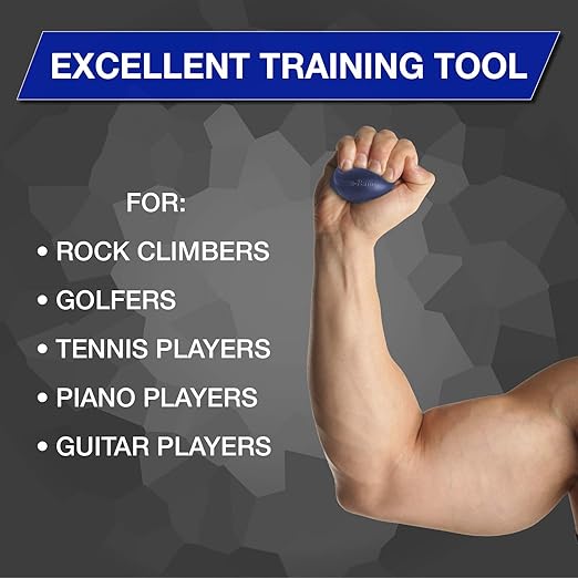 THERABAND Hand Exerciser, Stress Ball For Hand, Wrist, Finger, Forearm, Grip Strengthening & Therapy, Squeeze Ball to Increase Hand Flexibility & Relieve Joint Pain, Blue, Firm
