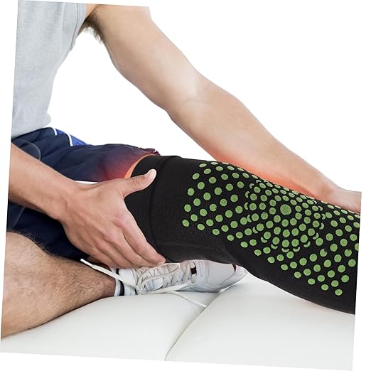 PartyKindom 4pcs Self-heating Knee Support Sleeves Thermal Compression Wraps for Joint Pain Relief Breathable Design for Sports Everyday Use for Arthritis Cold Weather