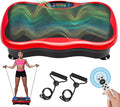 Vibration Plate Exercise Machine, Mini Vibrating Platform, Platform Exercise Machine with Resistant Band, Home Training Equipment for Lymphatic Drainage, Burn Calories, Helps Alleviate Back
