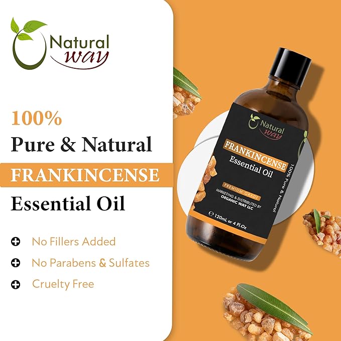 Frankincense Essential Oil | Pure Aromatherapy Oil for Diffusers, Hair Growth, Skin, Scalp Care, Massage | Refreshing Hair Oil for Women & Men | Natural Essential Oil for Diffuser | 4 Fl Oz (120 mL)