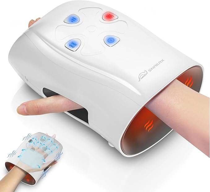Snailax Hand Massager with Heat and Compression for Arthritis, Mother Day Gift, Carpal Tunnel Finger Numbness, FSA Eligible, Cordless Hand Massager for Palm & Wrist Circulation