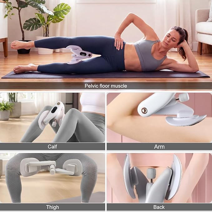 Inner Thigh & Pelvic Floor Trainer for Women, Adjustable Hip Toner with LED Counter, Compact Kegel Exercise Device for Home, Office & Postpartum