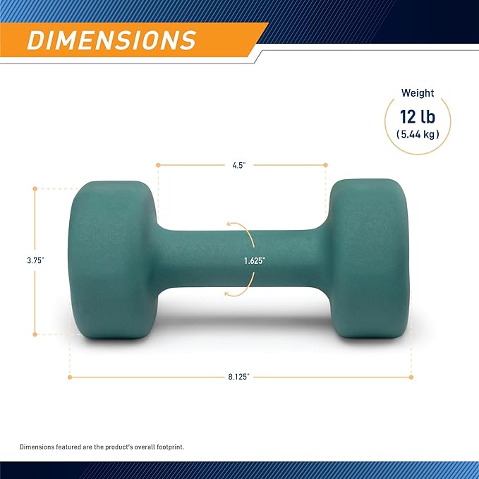 Marcy Colored Neoprene Dumbbell Hand Weights, Exercise Free Weights for Home Gym - Sold in Singles
