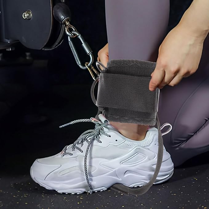ibasenice Ankle Strap for Cable Machine Fitness Ankle Band with 360° Rotating Buckle for Gym Cable Leg Exercises Strength Training Equipment Attachment