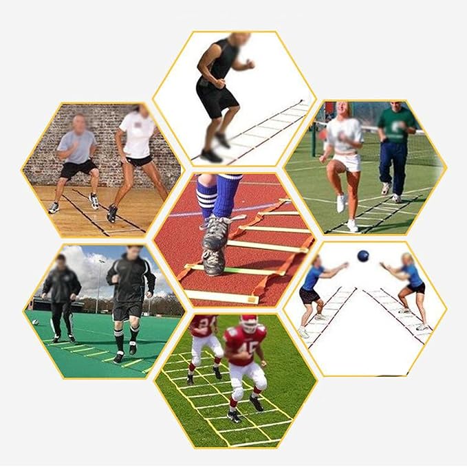 Agility Ladder Double Row Agility Ladder, Adjustable Training Equipment, Football Flexibility Training Jumping Ladder, for Personal Train(Size:4M)