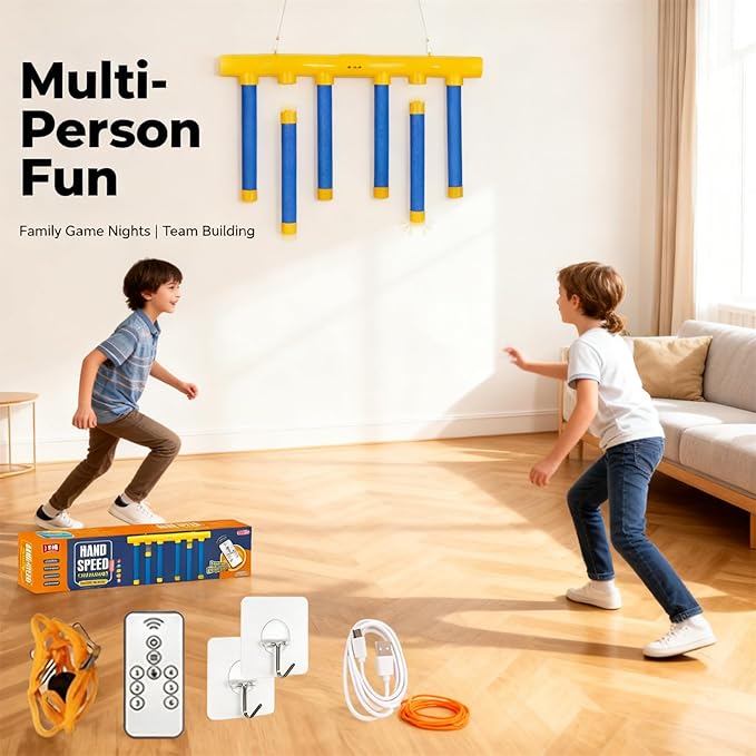 FOLENZU Reflex Game, Reflex Challenge Game, Reflex Game Falling Sticks, Reflex Drop Sticks Challenge Game, 3-Speed Reflective Drop Stick Games, Catching Sticks Games