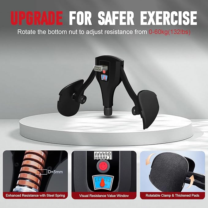 Thigh Master Inner Thigh Exerciser with Cordless Ball,0-132 lbs Adjustable Resistance Weights Trainer Workout Equipment,Pelvic Floor Muscle Exercise Devices for Men and Women