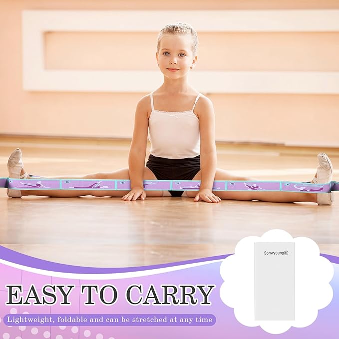 Stretch Strap for Kids Elastic Gymnastic Stretching Ballet Dance Band with 8 Loops Adjustable Exercise Training Resistance Strap for Children Stuff Pilates Latin Yoga Equipment