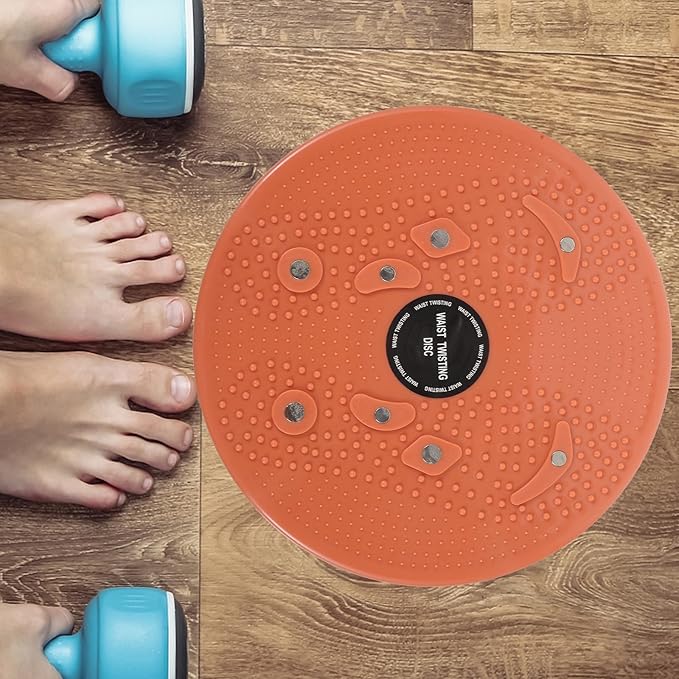 Twisting Board Waist Slimming Machine with Rope 1pcs Orange Body Massage Exercise Rotating Disc for Home Fitness and Core Training