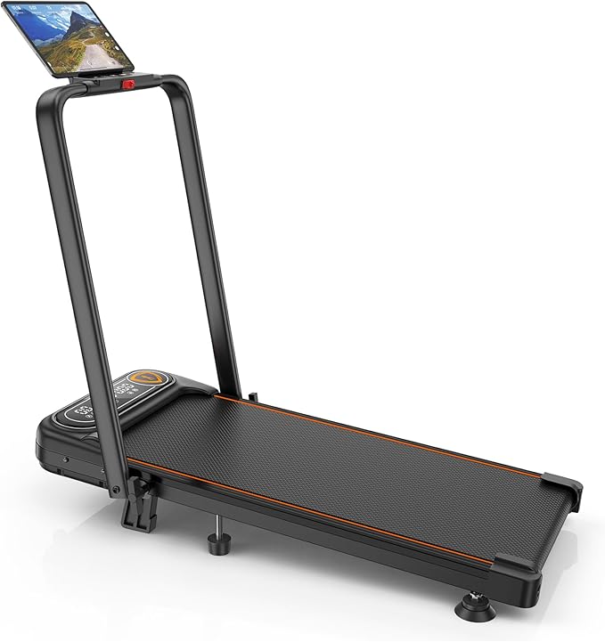 Foldable Treadmill with 12% Incline, 6 in 1 Folding Treadmill with Handle Bar for Home/Office,Under Desk Treadmills Portable Walking Pad with App, Upgrade 3.5HP Low Noise,Remote Control & LED Display,