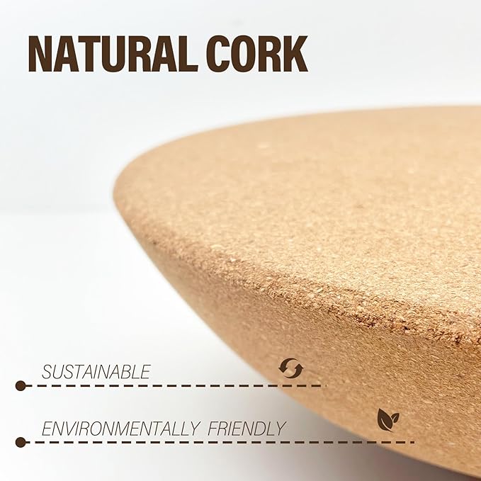 2026 NEW | Cork Half Ball for Surf Balance Board | Ø11.8" Wobble Board | Balance Boards Accessory for Yoga, Fitness, Rehab, Pilates & Surf Training | Eco-Friendly Natural Cork Slack Board