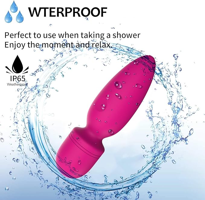 Mini Massager Tools,Small Waterproof Cordless Handheld Massager with 10 Vibration Modes, Personal Handheld Massager for Back（Rose Red）