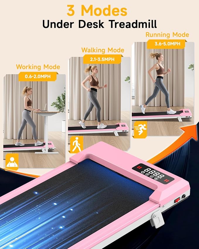 Walking Pad Treadmill with Handle Bar,Walking Pad with Incline 8%,2.5HP Quiet Under Desk 320 lbs 2 in 1Treadmills for Home Office,Compact Foldable Walking Pad,Remote Control&LED Display