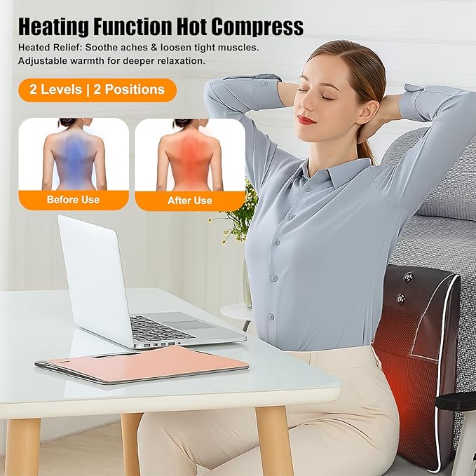 Shiatsu Neck and Back Massager with Heat,Neck Massager for Pain Relief deep Tissue,3D Kneading Massage Pillow for Back,Shoulder,Leg,Gifts for Mom,Dad,Women (Black)