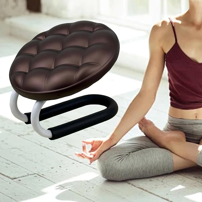 Kneeling Meditation Stool, Meditation Bench Gift Ergonomic Comfortable Lightweight Seat Prayer Stool for Studio, Prayer Women, Brown