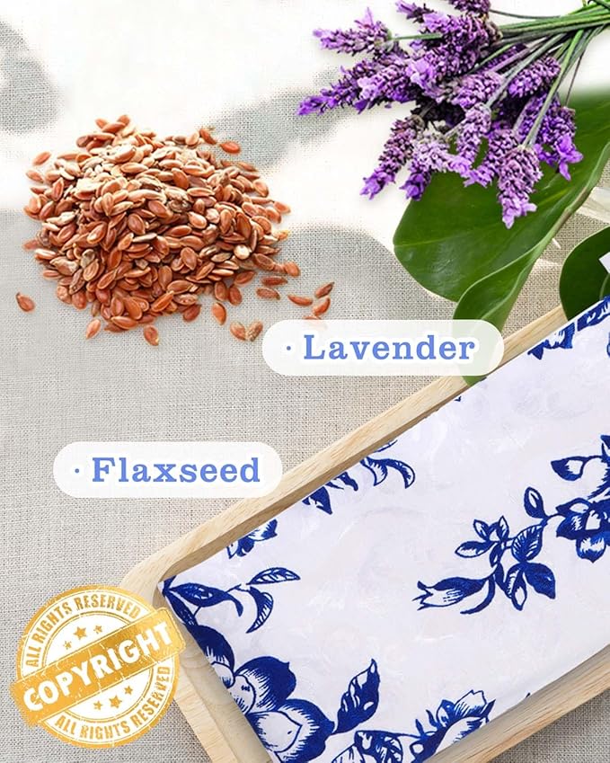 Lavender Eye Pillow for Relaxation, Yoga, Sleep – Weighted Eye Mask for Headache, Sinus, Aromatherapy Moist Heat Compress, Meditation Accessory, Relaxation Gift for Women (Silver)