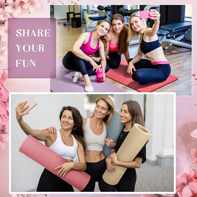 Timgle 6 Pcs 10mm Thick Yoga Mat Bulk, 68 x 24 Inches, Anti-slip Tear-resistant Exercise Mat Adult Kids Gym Mats for Fitness, Stretching, Workout and Studio, Outdoor Yoga, Pilates