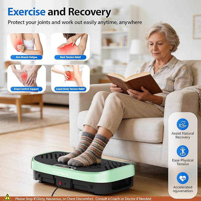 Vibration Plate Exercise Machine - 120 Levels, 350lb Capacity, Quiet Motor with Remote Control for Home Fitness & Weight Loss