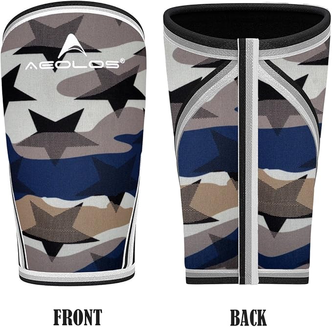 AEOLOS Knee Sleeves (1 Pair)，7mm Compression Knee Braces for Heavy-Lifting,Squats,Gym and Other Sports(XX-Large,Star Camo)