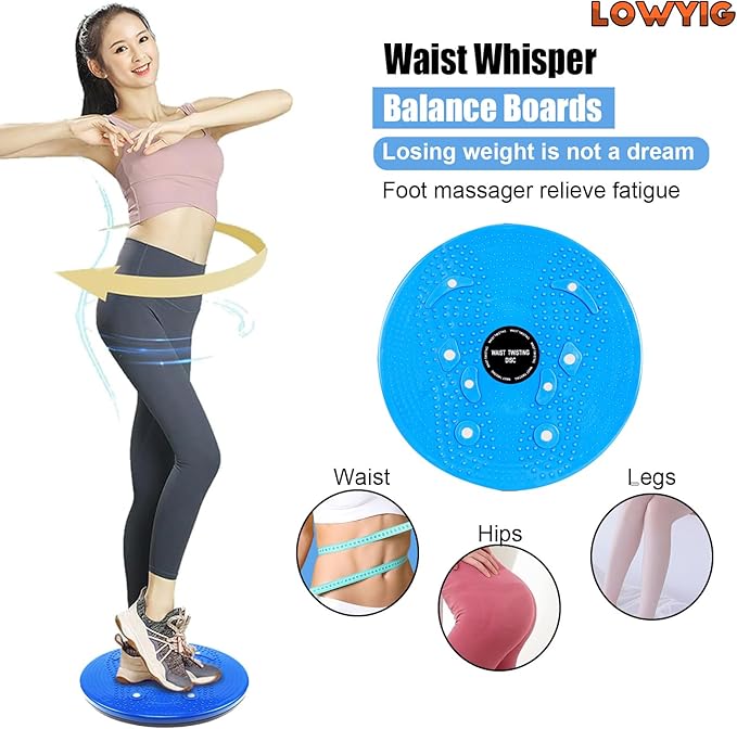 Waist Whisper Disc Ab Twister Board for Exercise Body Shaping Waist Twisting Disc for Slimming and Strengthening & Stomach Exercise Equipment Ab Twist Waist Disc Board Waistwhisper(Black)