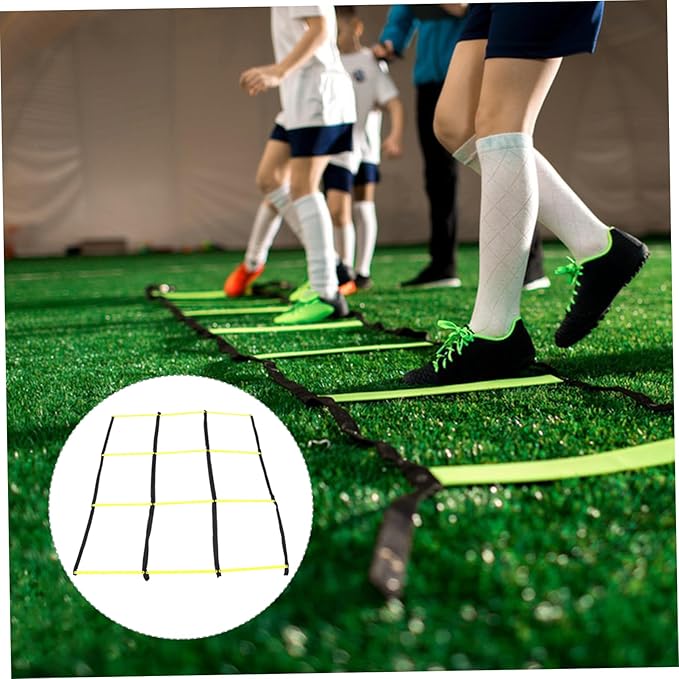 Foldable Agility Ladder Training Pad for Football Soccer Multifunctional Rope Ladder for Footwork Speed Drills and Sports Exercises Portable and Lightweight Go Training