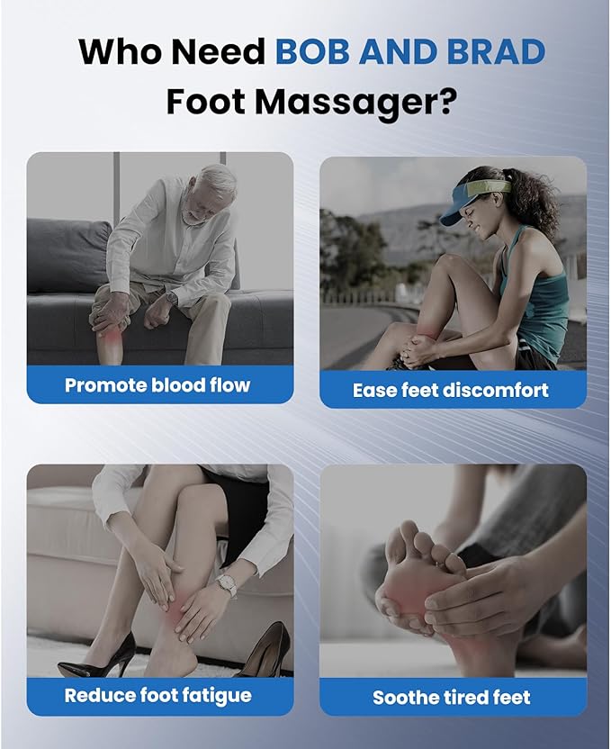 BOB AND BRAD Foot Massager Machine with Heat and Remote, Fits up to Size 14, FSA Eligible HSA Shiatsu Deep Kneading Foot Massager for Plantar Fasciitis and Neuropathy