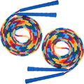 Coolrunner 16 FT Long Jump Rope(2 PACK), Double Dutch Jump Ropes, Soft Beaded Skipping for Kids Adults, Plastic Segmented Long Enough for 4-5 Jumpers