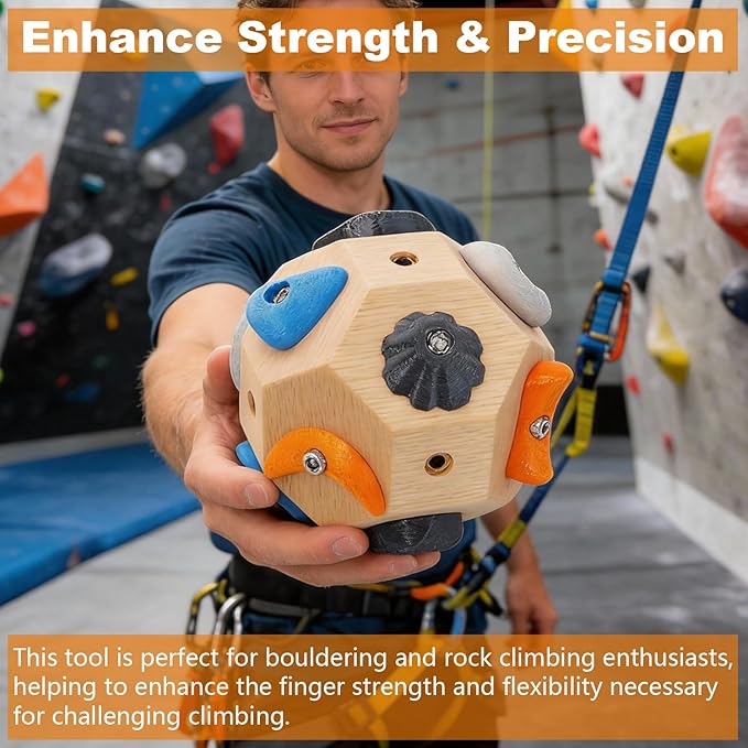 2 PCS Boulder Block,Handcrafted Boulder Block for Climbers,RockClimbing Ball for Finger Strength Training, Strength & Precision Tool, Gifts for Rock Climbers