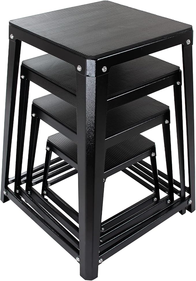 Plyometric Platform Box, Plyometric Box Jump Set for Home Gym Training, Crossfit, Conditioning, Strength Training (12/18/24/30 Inch)