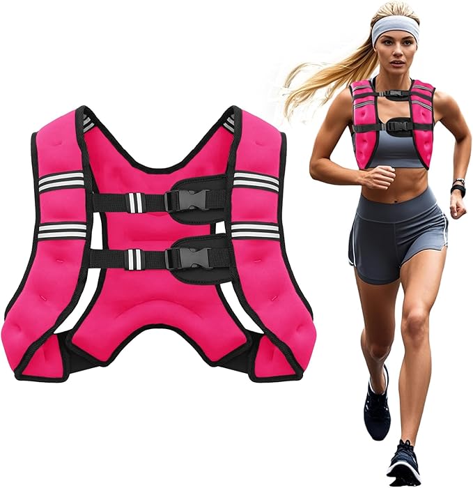 Weighted Vest, 6lb/8lb/10lb/12lb/16lb/20lb/25lb/30lb Weight Vest for Men Women, Body Weight Vests Adjustable with Reflective Stripe for Strength Training, Running, Workout, Jogging, Walking