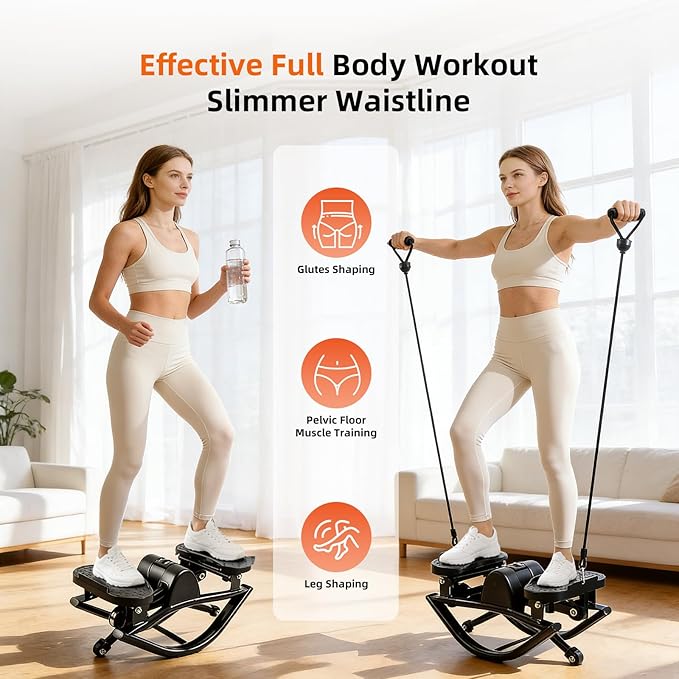 Rock Fitness Stepper, Portable Step Rocker Side to Side at Home, Aerobic Workout Machine Fitness Equipment Suitable for Apartment and Dormitory