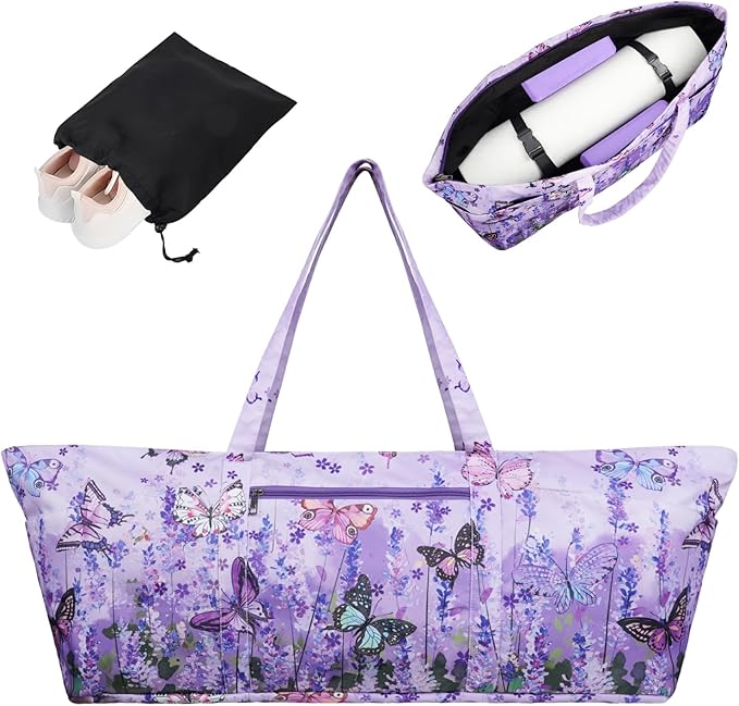 Yoga Mat Bag Yoga Mat Carrier with Shoes Compartment & Wet Pocket Pilates Bag with Zipper Pockets & Yoga Mat Holder Strap Yoga Bags and Carriers Fits All Your Stuff