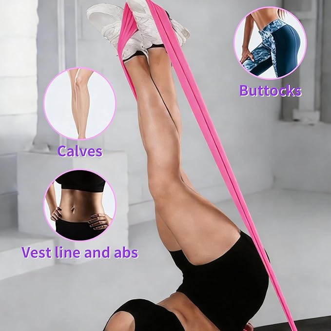 Resistance Bands Long Non-Latex Elastic Stretch Bands Work Out Band for Working Out Women or Men, Exercise Bands Set Yoga, Pilates, Gym,