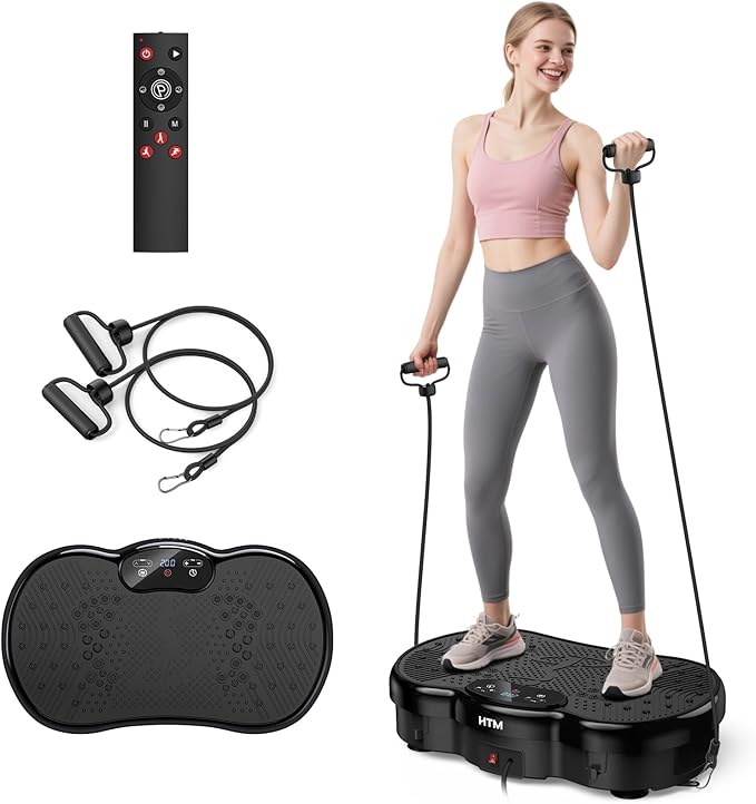 Vibration Plate Exercise Machine - 300 lbs Weight Capacity, 120 Speed Levels, 9 Workout Modes for Home Fitness, Muscle Toning & Weight Loss