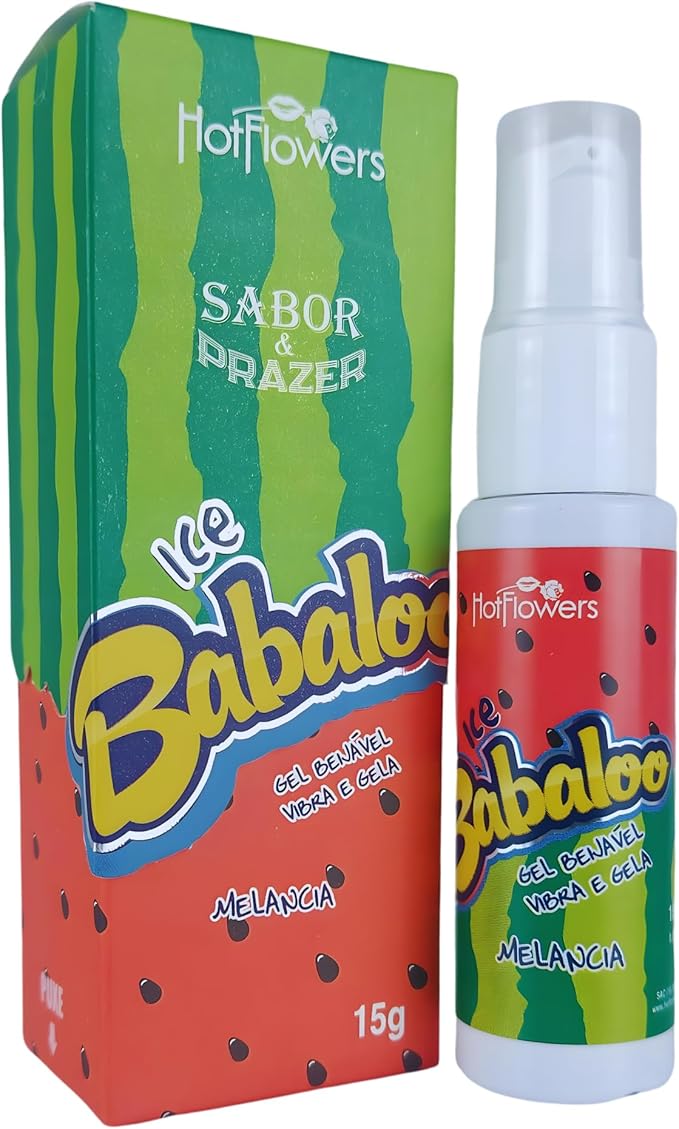 Hotflowers Babaloo Oral Ice Flavored Body Gel – Water-Based Cooling Massage Gel, Edible & Refreshing, Unisex Relaxation Formula – 15g Each (Watermelon)