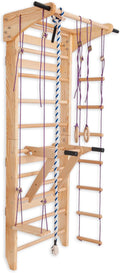 Swedish Ladder Wall Bars with Pull-Up Bar & Dip Station – Wooden Stall Bars, Multifunctional Home Gym Wall Ladder for Strength Training & Stretching