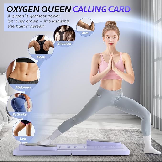 5 in 1 Pilates Board, Foldable Pilates Reformer Set with Resistance Bands, Portable Pilates Sliding Board, Trainer Machine for Home Workout, Ab, Core, Fitness, Exercise
