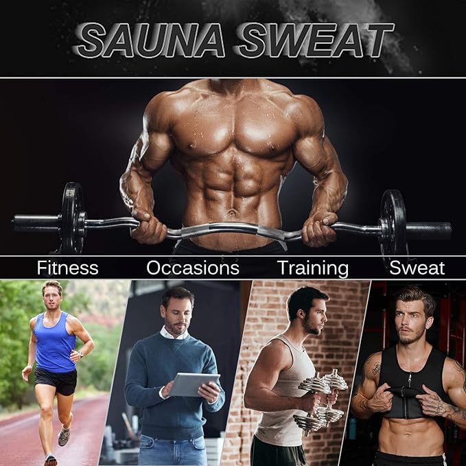 Sweat Vest for Men Neoprene Sauna Suit Corset Waist Trainer Workout Tank Tops Weight Loss Body Shaper Shirts