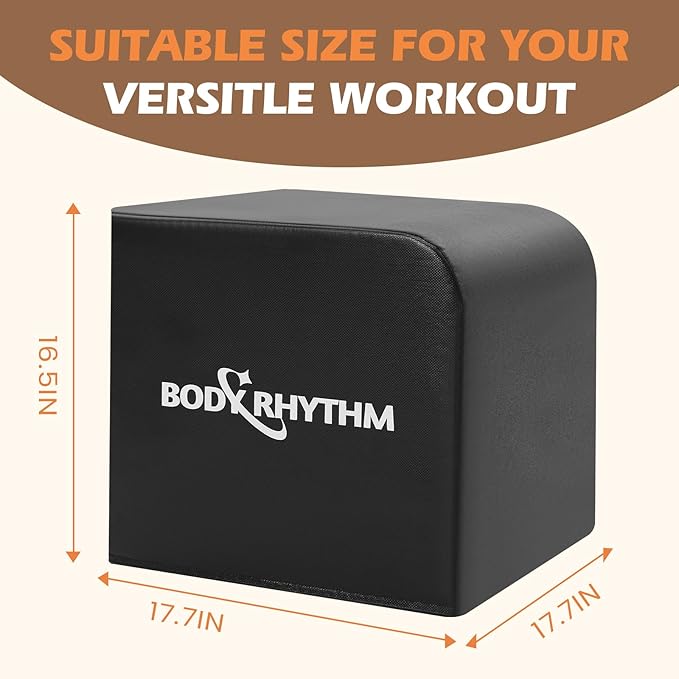 BODYRHYTHM Multi-Functional Total Body Workout Box for Hip Thrust, Glute Bridge, Box Jump Training, Hip Thrust Bench Booty Workout Box Platform.