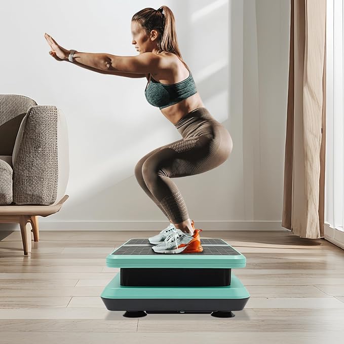 Vibration Plate Exercise Machine, Full Body Shake Plate Vibration Platform Machines for Lymphatic Drainage, Vibration Plates for Weight Loss Home Fitness Equipment with Resistance Bands