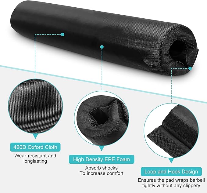 Barbell Pad, Foam Sponge Pad Strength Training Equipment Attachments Foam Sponge Provides Cushion to Neck Shoulders