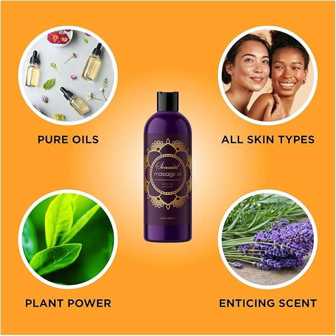 Maple Holistics Massage Oil Kit - Aromatherapy Lavender and Flirty Berry Oils for Massage Therapy and Sensual Aromatherapy - Made With Pure Essential Oils