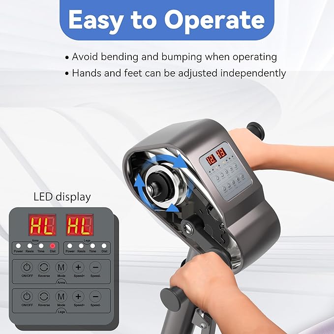 Motorized Pedal Exerciser Leg Arm Workout Knee Physical Therapy Assisted Rehabilitation Electric Exercise Bike Home Recover Fitness Equipment Suitable for Elderly